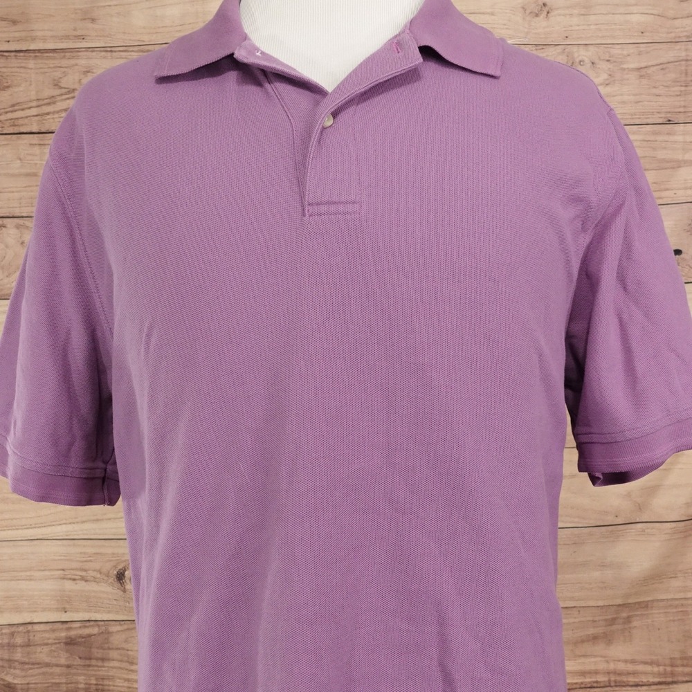 L.L. Bean Polo Shirt Mens XL Purple Good Traditional Fit Cotton Pique 300454